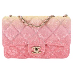Chanel Pink Ombré Sequin Mini Flap Bag