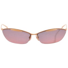 Chanel Pink Ombre Tinted Gold Rimless Kylie Sunglasses