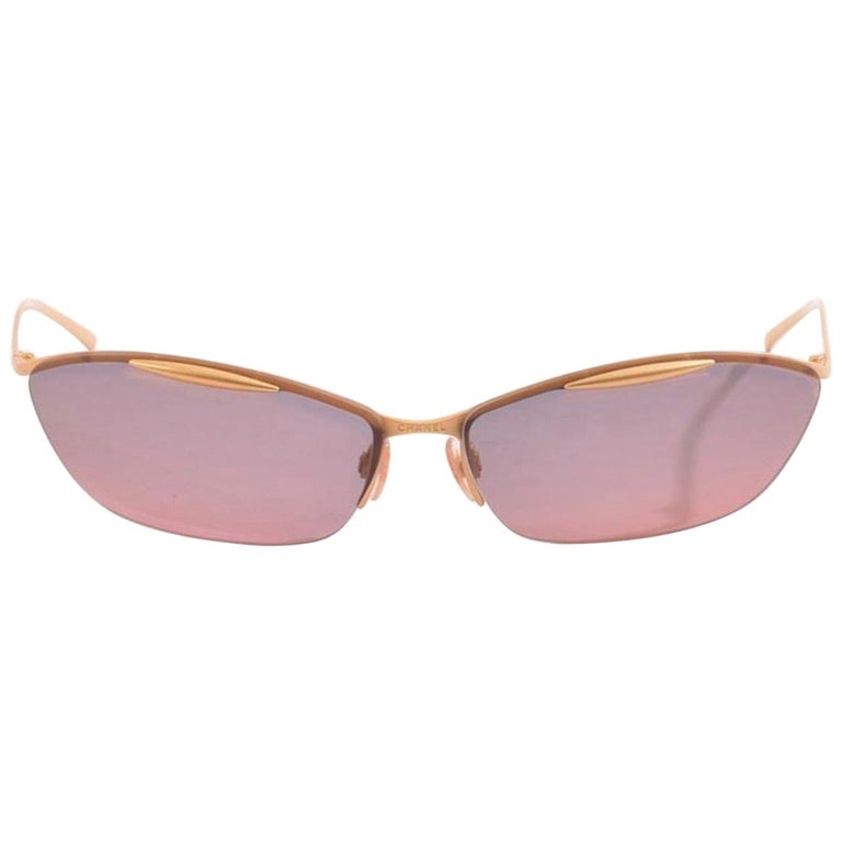 chanel vintage pink sunglasses women