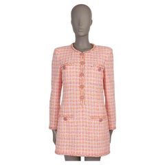 CHANEL pink & orange 19C LA PAUSA SEQUIN TWEED Dress 40 M