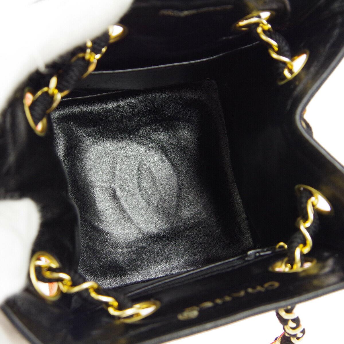 Chanel Rosa Arancione Nero Multicolore Mini Tote in paglia in vendita 9