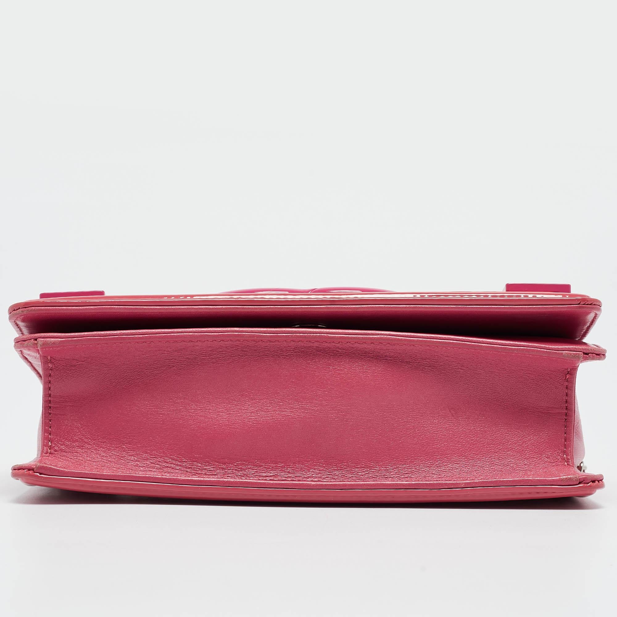Chanel Pink/Orange Plexiglass and Patent Leather Small Boy Brick Flap Bag 5