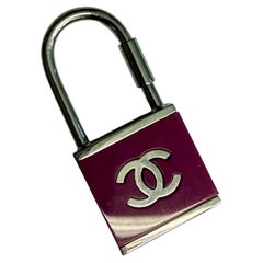 Chanel Pink Padlock Keyring Bag Charm Cadena
