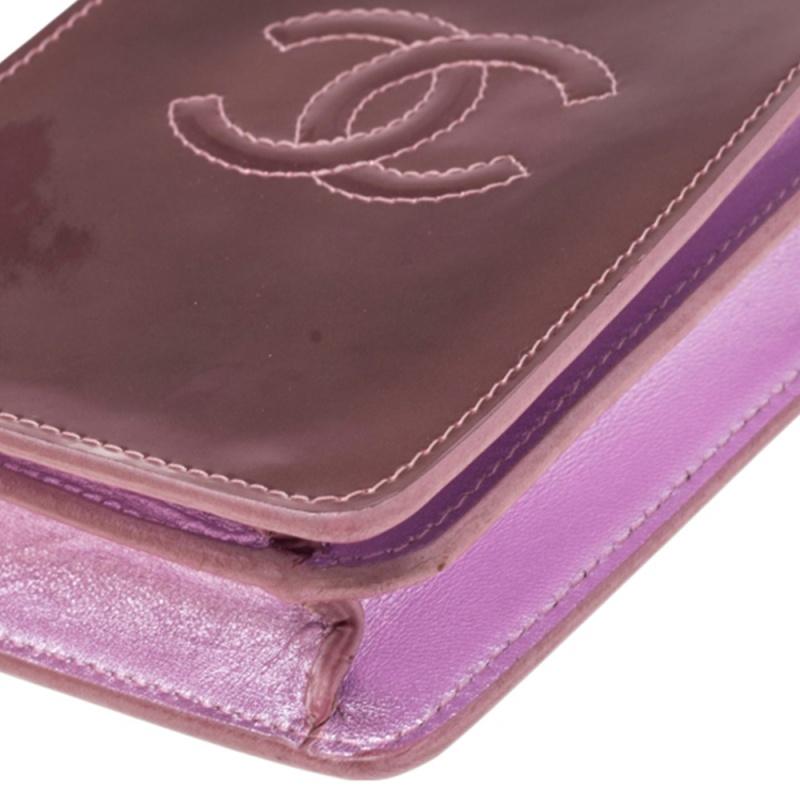 Chanel Pink Patent Leather CC Phone Holder Crossbody Bag 4