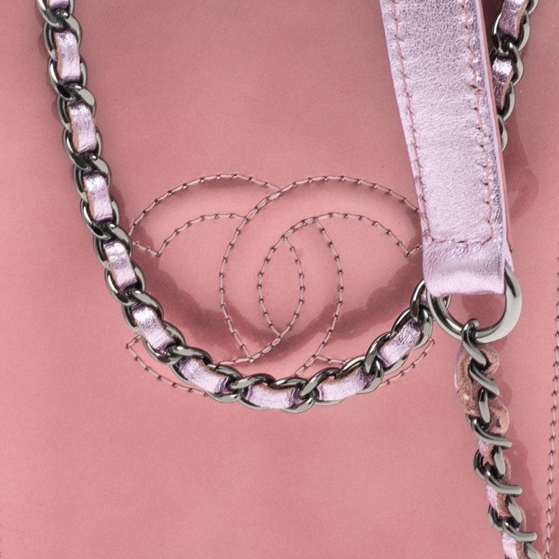 Chanel Pink Patent Leather CC Phone Holder Crossbody Bag 5