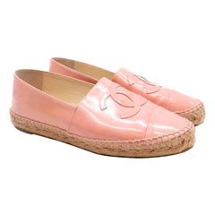Chanel Pink Patent Leather Espadrilles 38