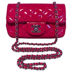 Chanel Pink Patent Leather Extra Mini Classic Flap 