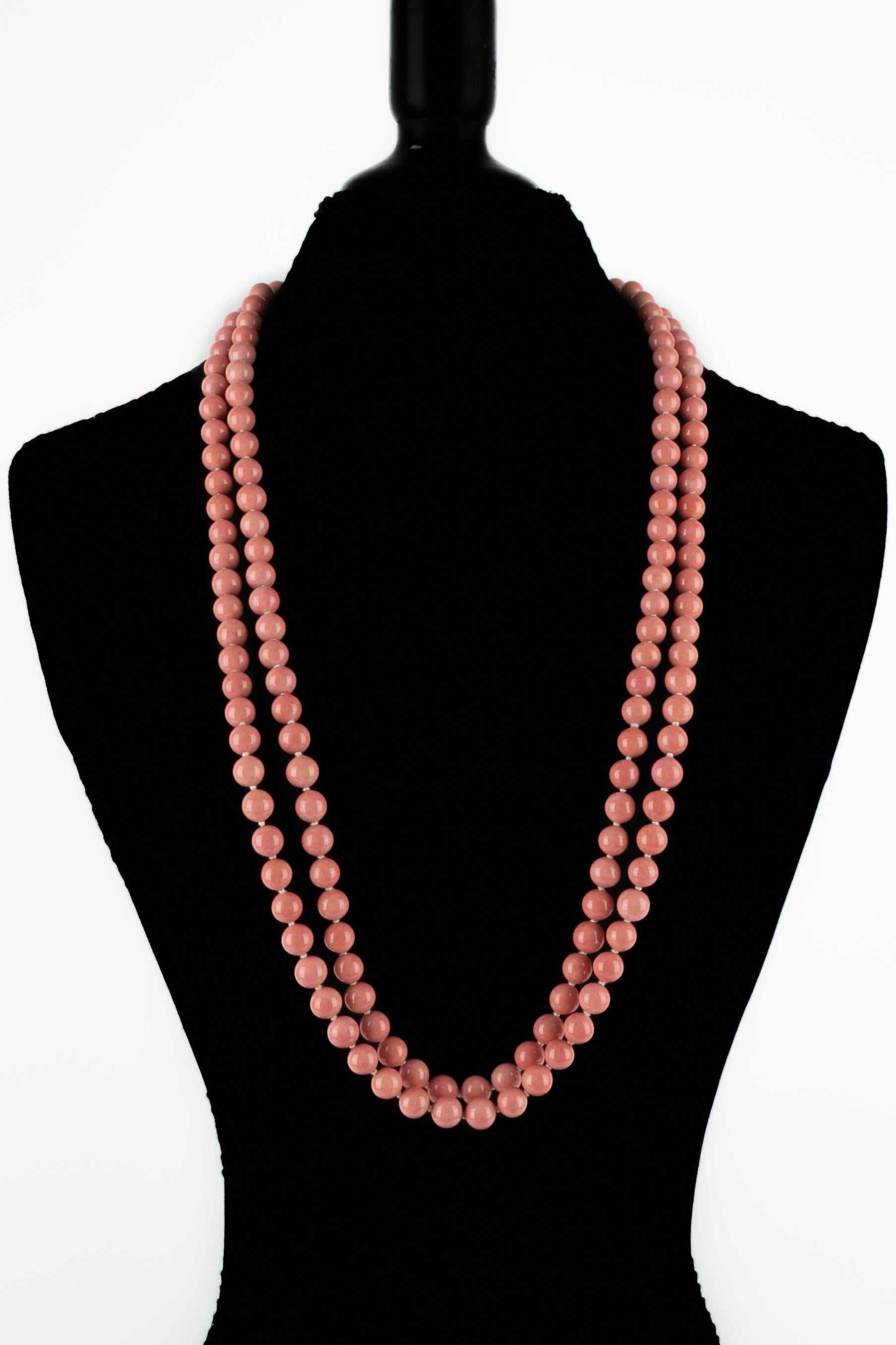 Collana di perle rosa Chanel 2001 in vendita 6