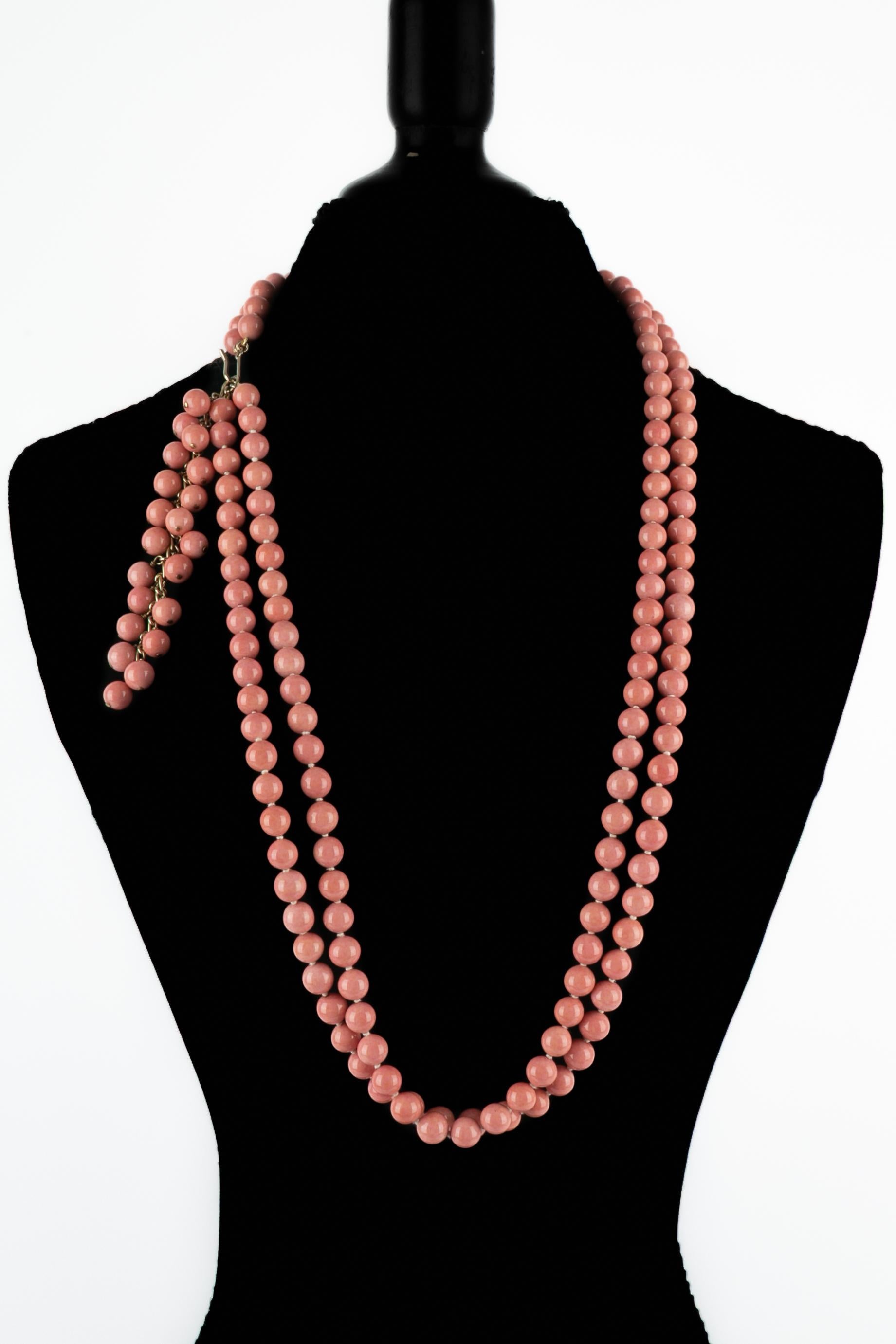 Collana di perle rosa Chanel 2001 in vendita 7