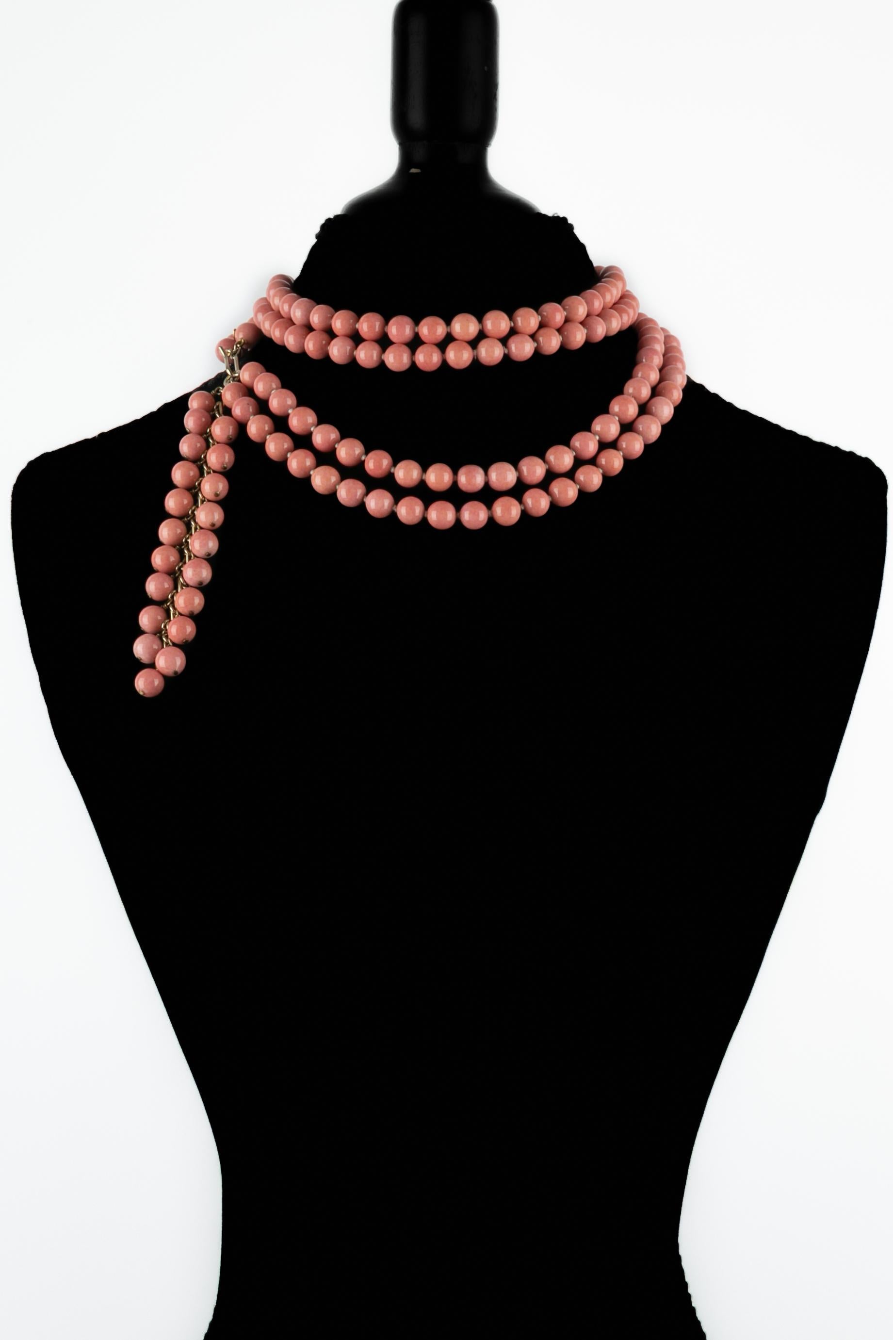 Collana di perle rosa Chanel 2001 in vendita 8