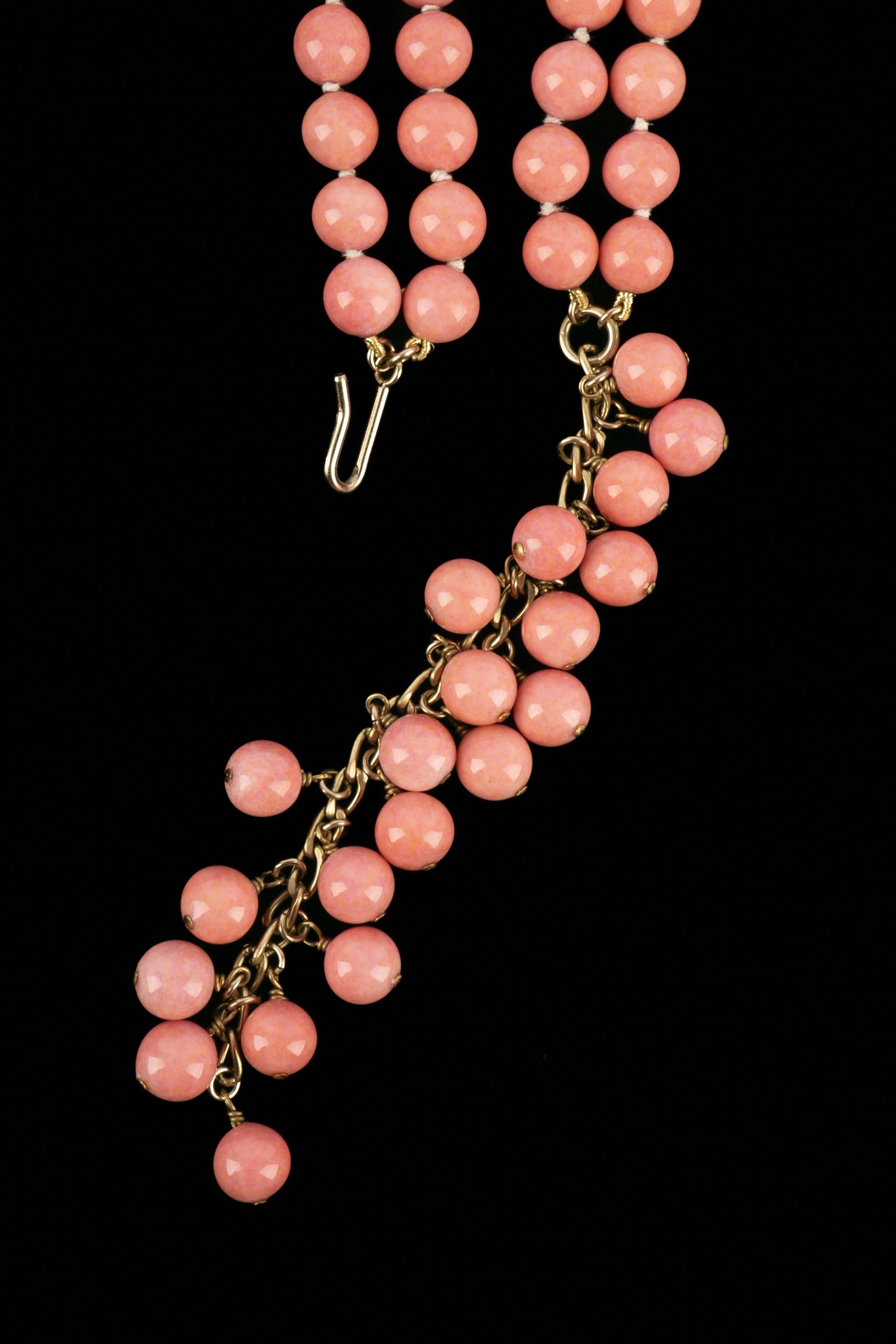 Collana di perle rosa Chanel 2001 in vendita 1
