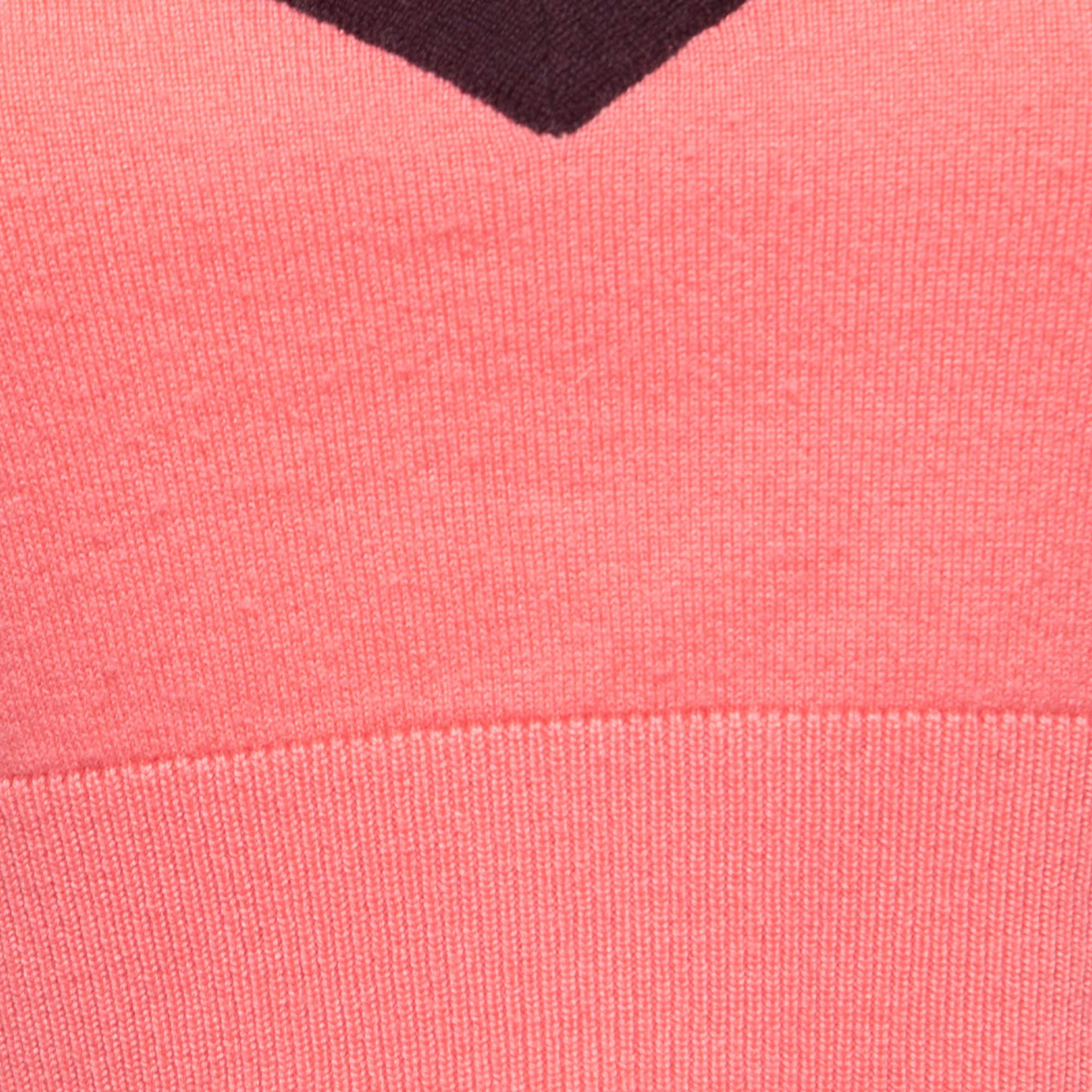 Chanel Pink & Plum Cashmere Cropped Knit Top M 1