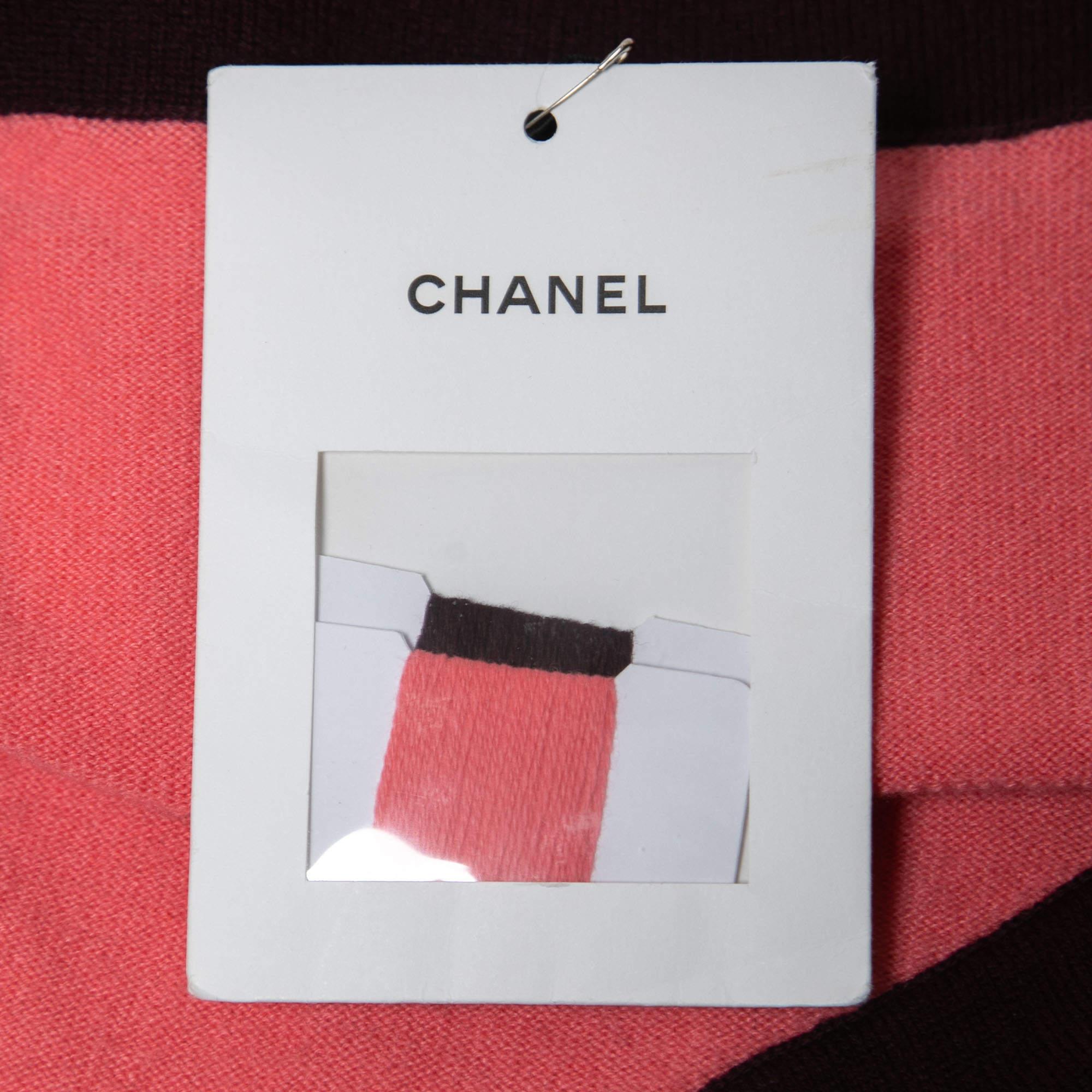 Chanel Pink & Plum Cashmere Cropped Knit Top M 2