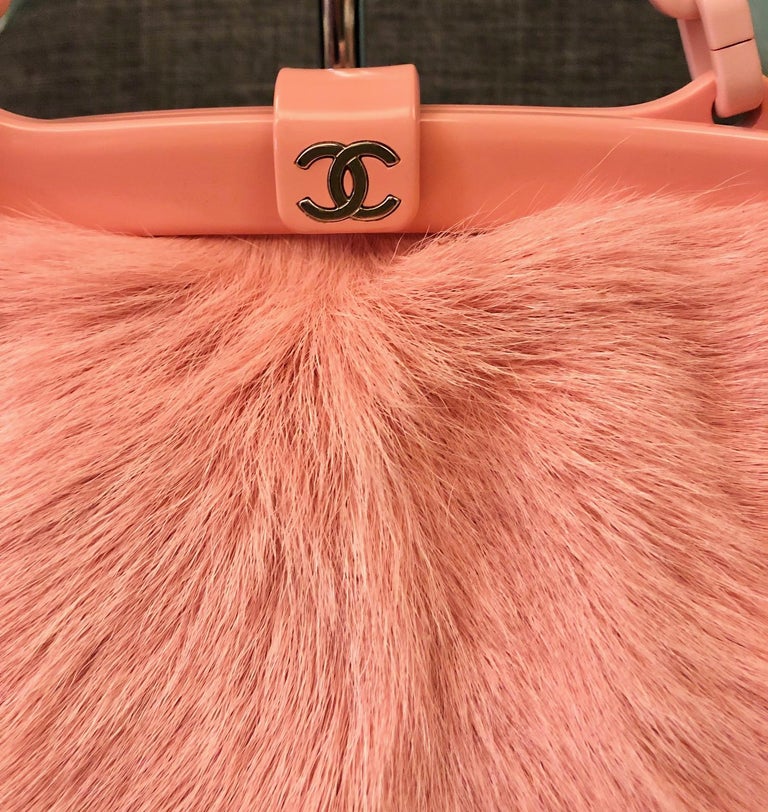 Orange Chanel Pink Pony Hair Fur Bag For Sale