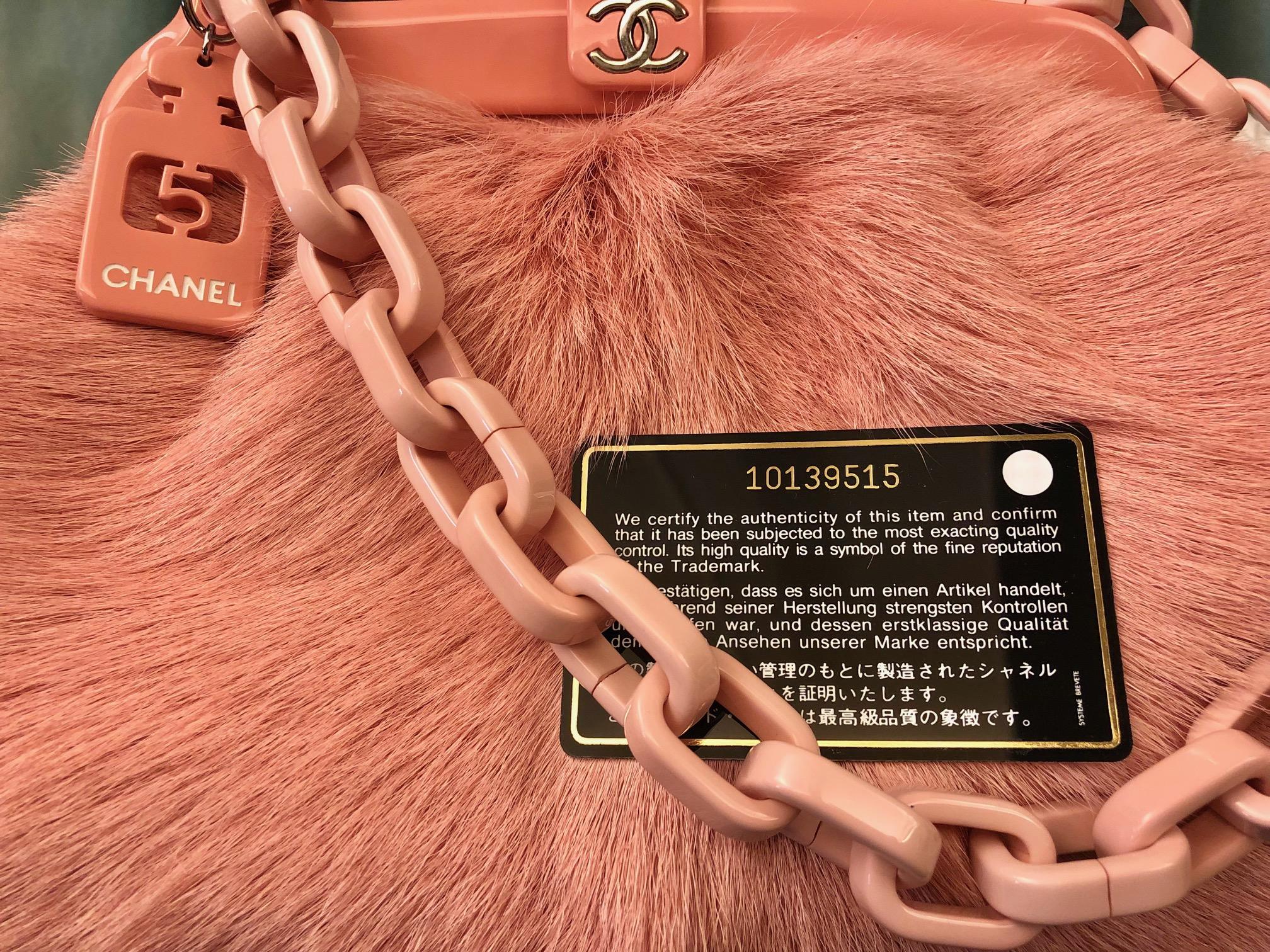 Chanel Pink Pony Hair Fur Bag In Excellent Condition In Sheung Wan, HK
