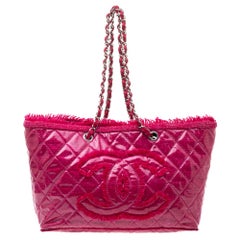 Chanel - Fourre-tout rose en PVC et tweed