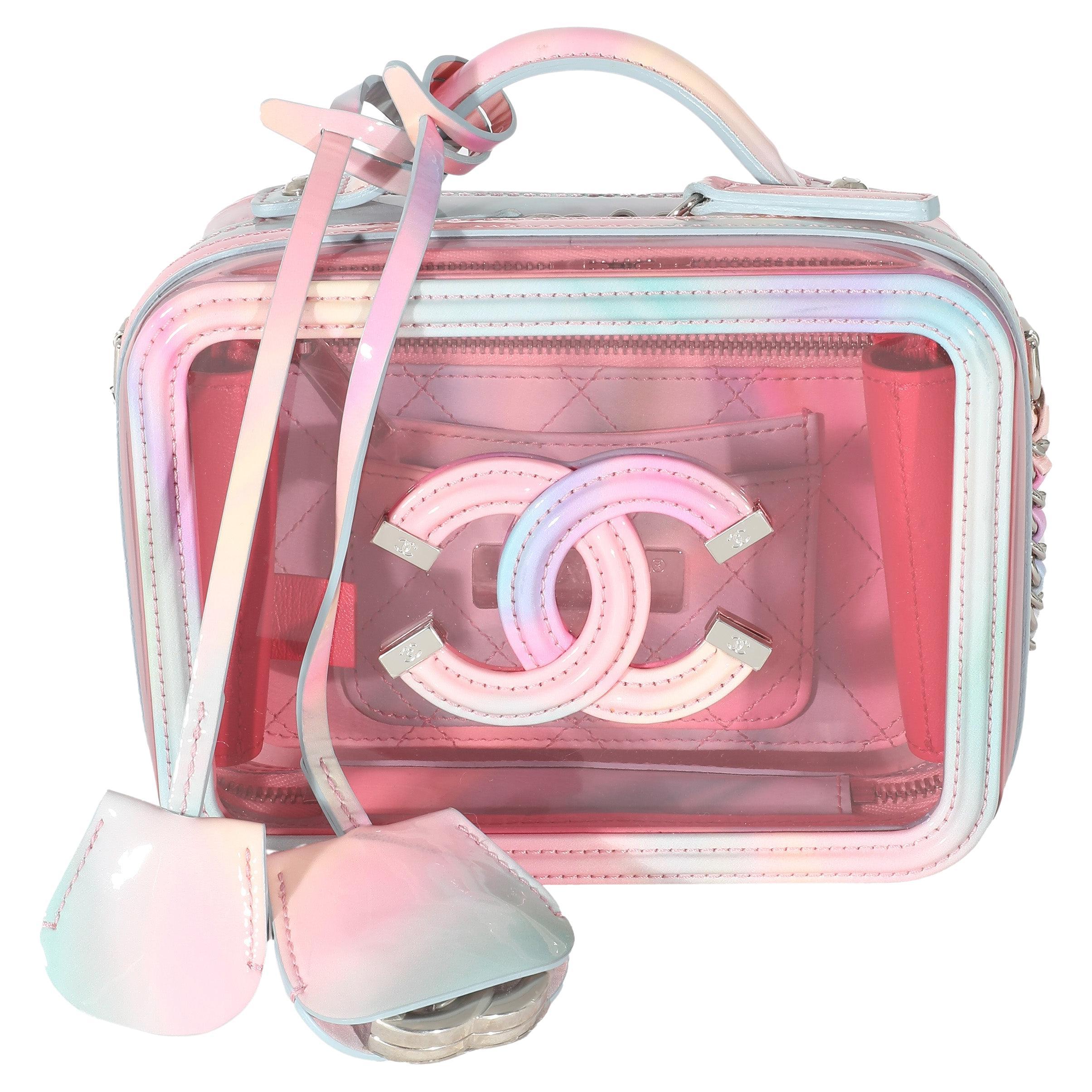 Chanel Pink PVC and Multicolor Patent Leather CC Vanity Case For Sale at  1stDibs