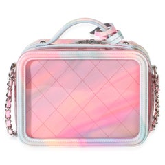 Chanel Pink PVC Patent Small Filigree Vanity Case