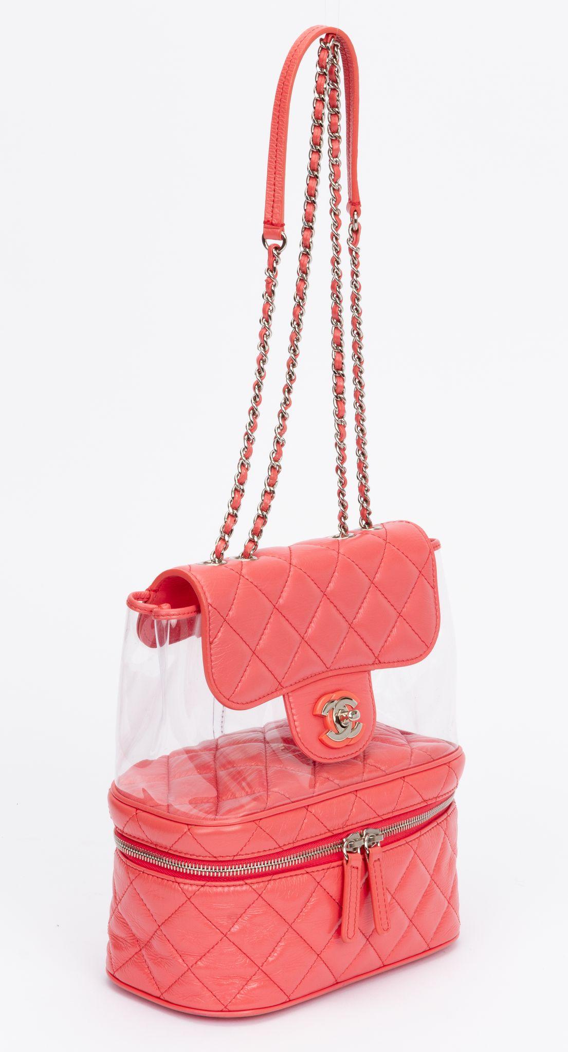 Chanel 2 way pink pvc collectible bag. Shoulder tote or cross body. Comes with hologram, card and generic dust cover. Collection 25.
