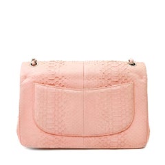 Chanel Pink Python Jumbo Double Flap Classic Bag