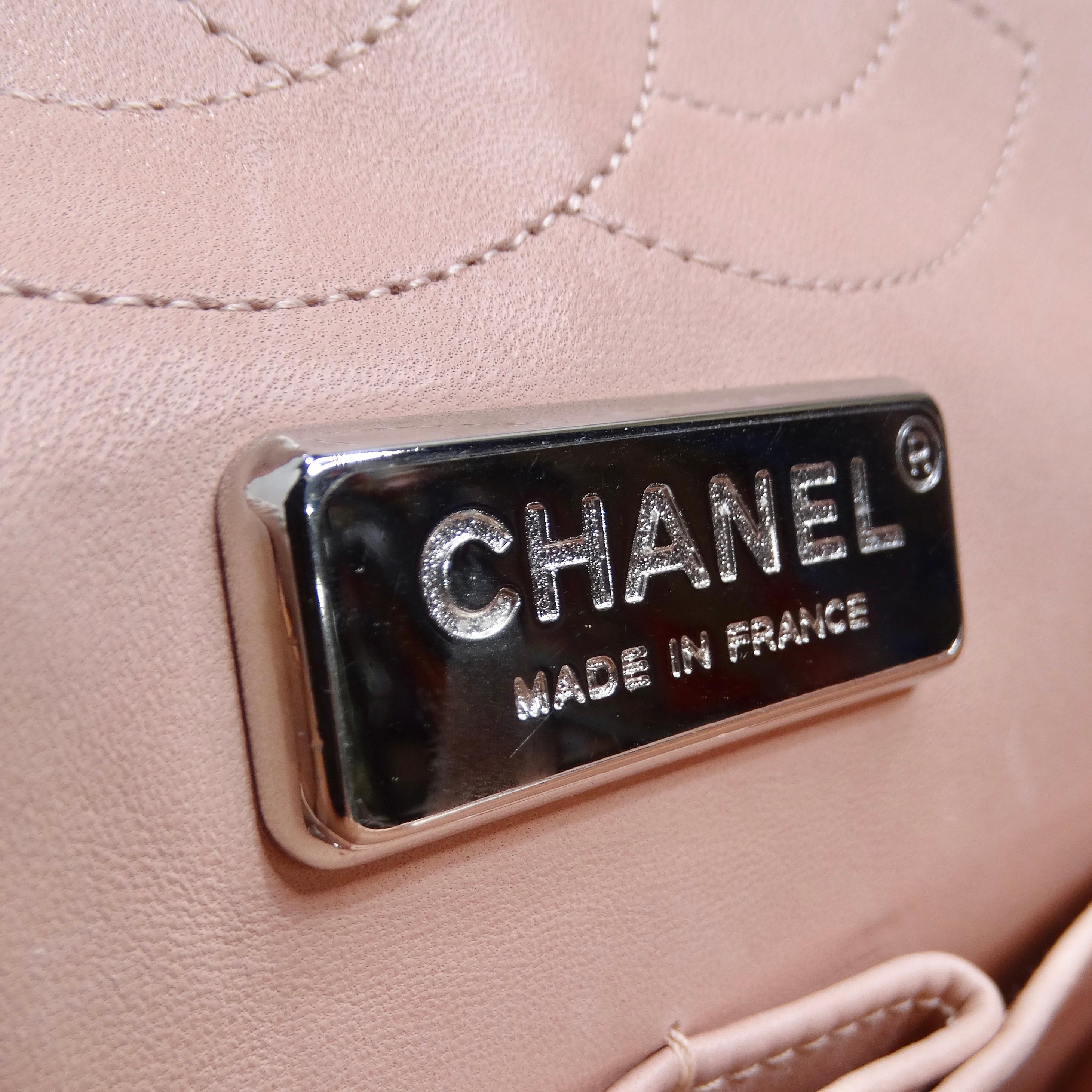 Chanel Pink Python Jumbo Double Flap Handbag For Sale 11
