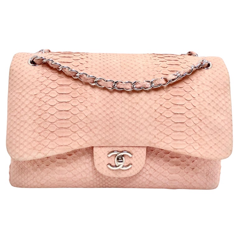 FWRD Renew Chanel Medium Lambskin Classic Double Flap Shoulder Bag in Pink