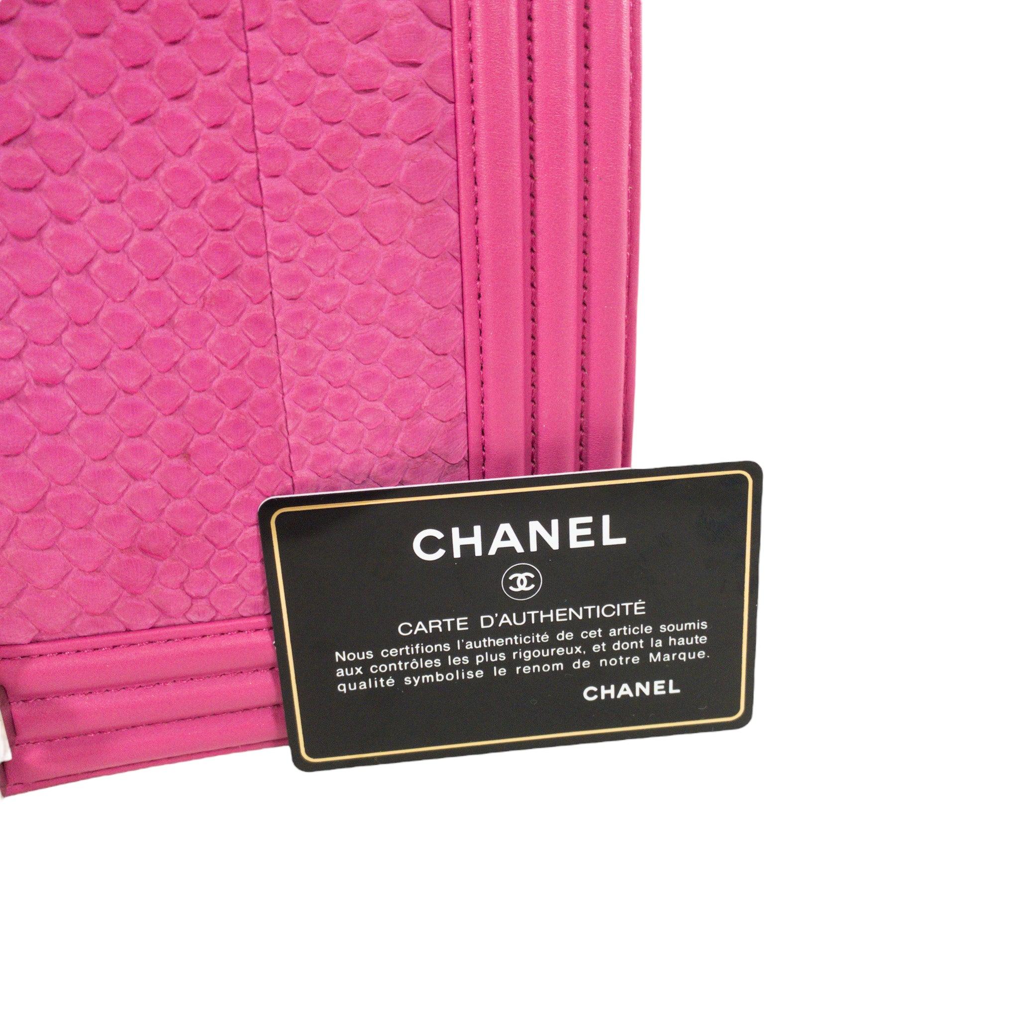 Chanel Pink Python Large Boy Bag Silver Hardware 9
