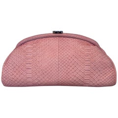 Chanel Pink Python Timeless Clutch