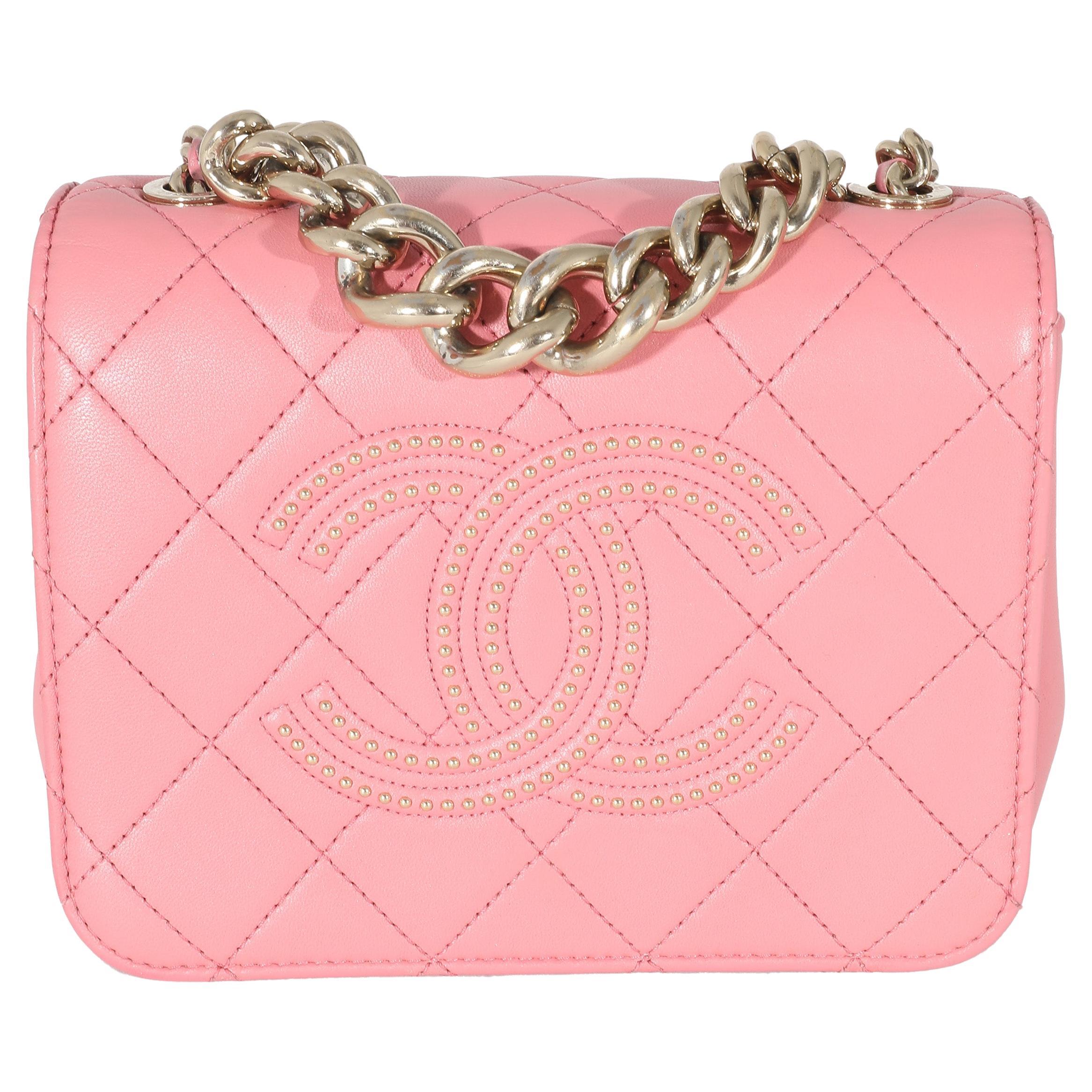 Chanel Pink Quilted Calfskin Beauty Begins Flap Bag For Sale