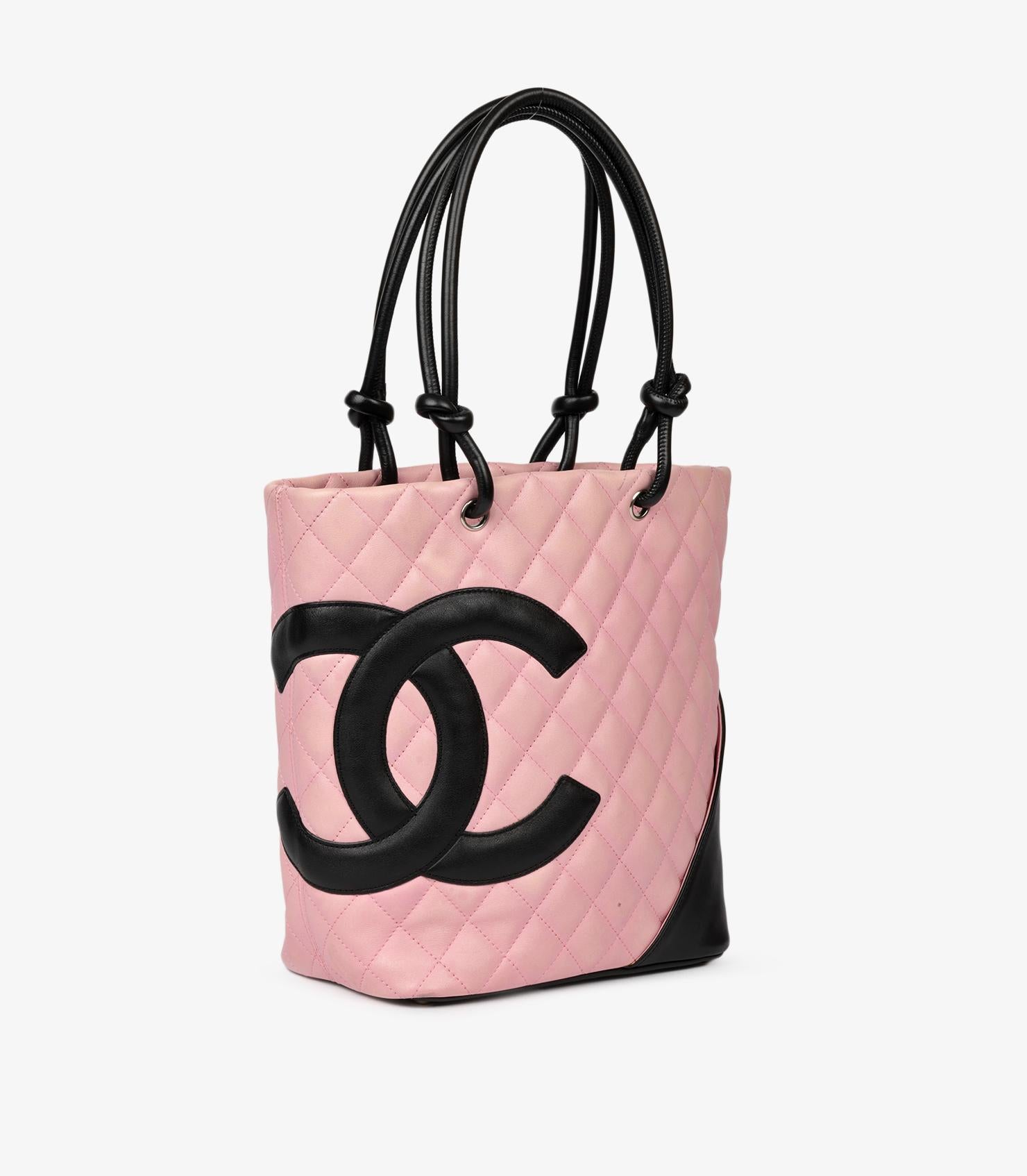 Chanel Pink Quilted Calfskin Leather Small Cambon Tote Bag In Excellent Condition In Bishop's Stortford, Hertfordshire