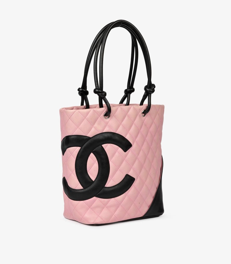 Chanel Pink Quilted Calfskin Leather Small Cambon Tote Bag