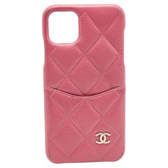 Chanel Zip Around Phone Case with Chain Quilted Caviar at 1stDibs