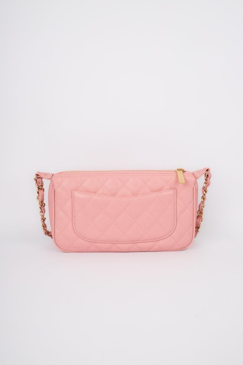 Chanel Pink Quilted Caviar Grain Calf Leather Shoulder Bag, 2004/2005 7