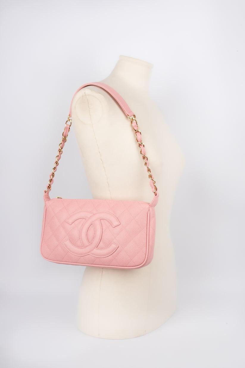 Chanel Pink Quilted Caviar Grain Calf Leather Shoulder Bag, 2004/2005 2