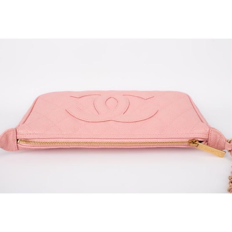 Chanel Pink Quilted Caviar Grain Calf Leather Shoulder Bag, 2004/2005 3