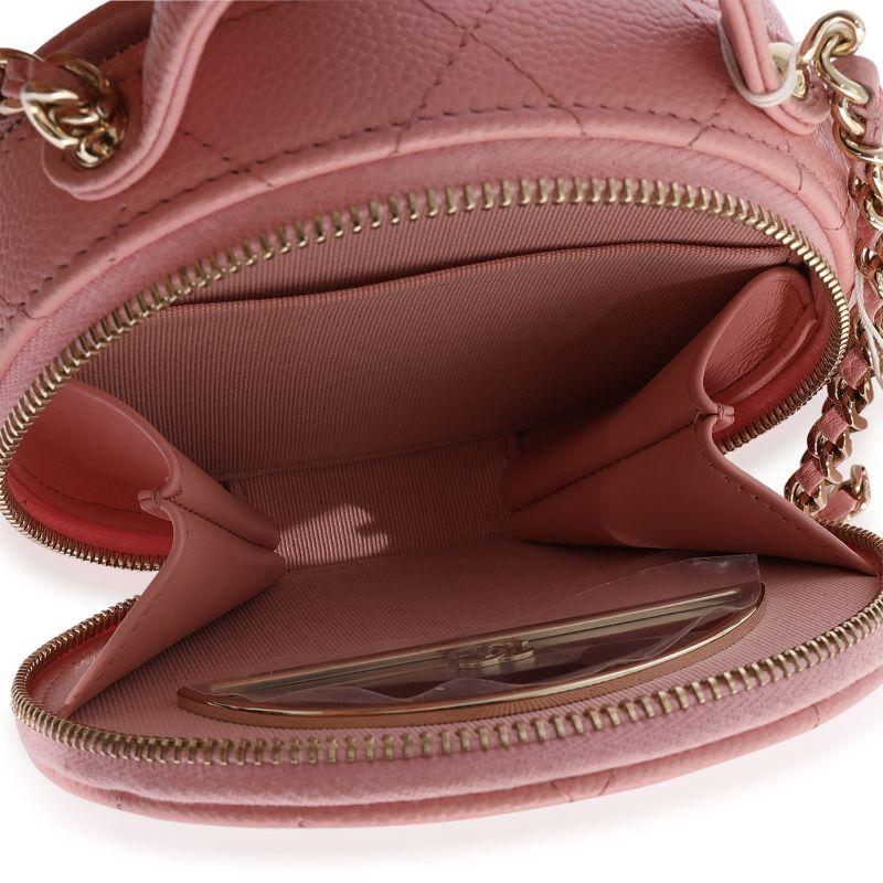 Chanel Pink Quilted Caviar Handle With Care Vanity Crossbody In Excellent Condition In New York, NY