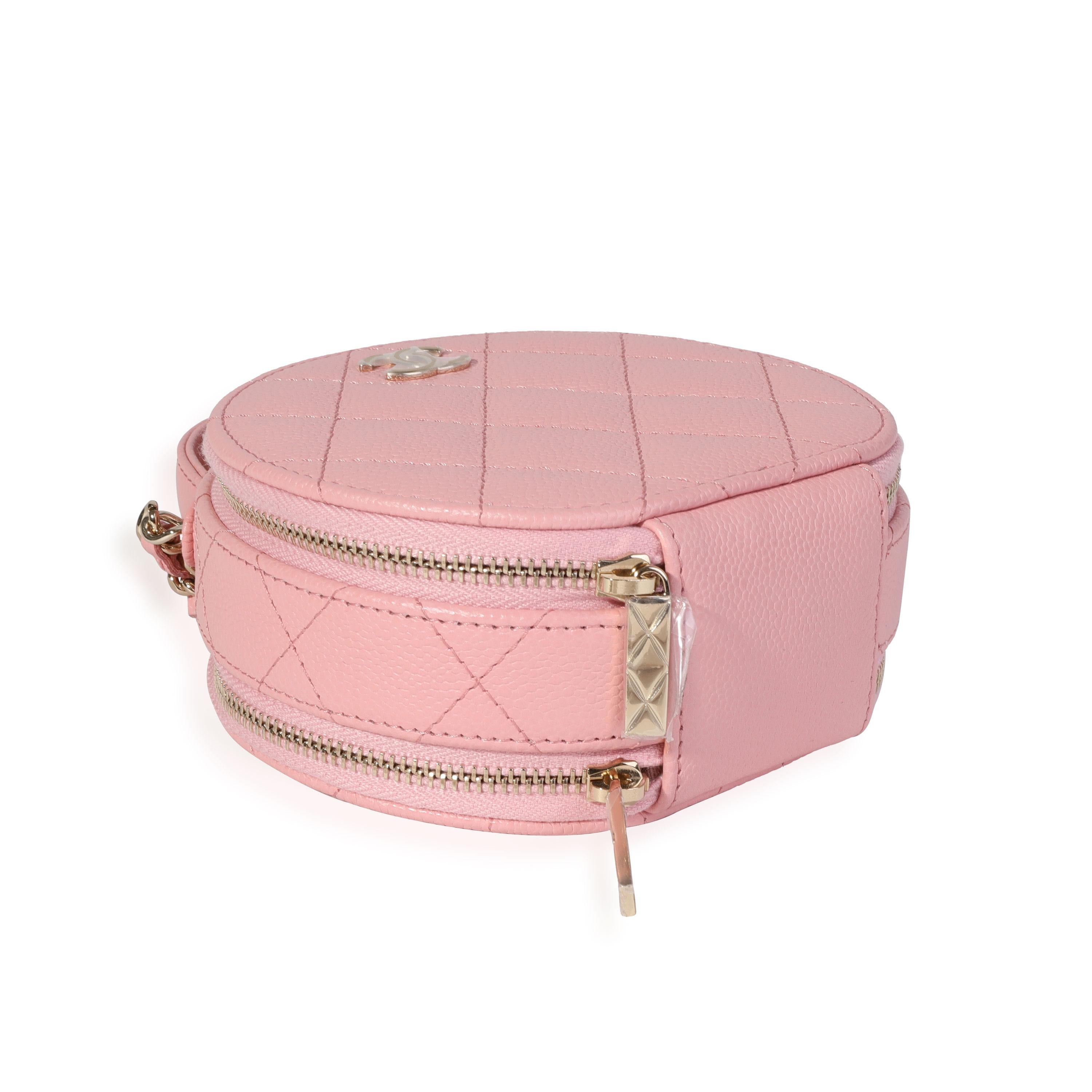 Chanel Pink Quilted Caviar Handle With Care Vanity Crossbody 2