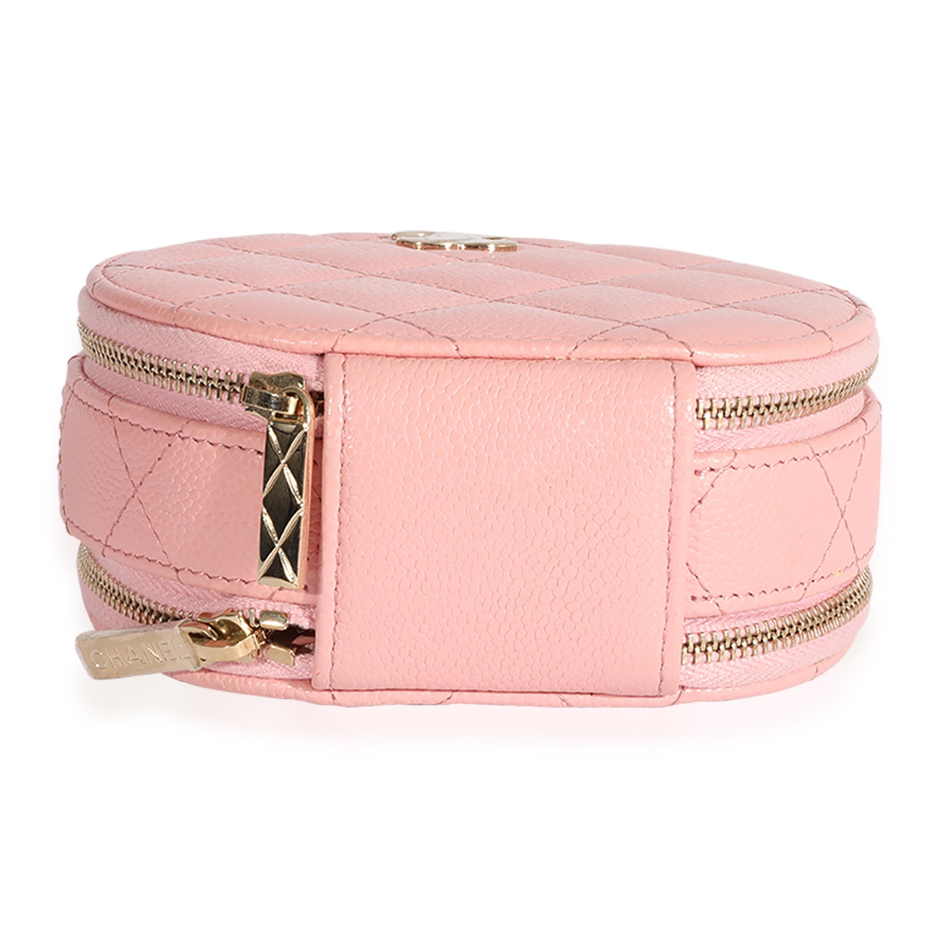 Chanel Pink Quilted Caviar Handle With Care Vanity Crossbody 1