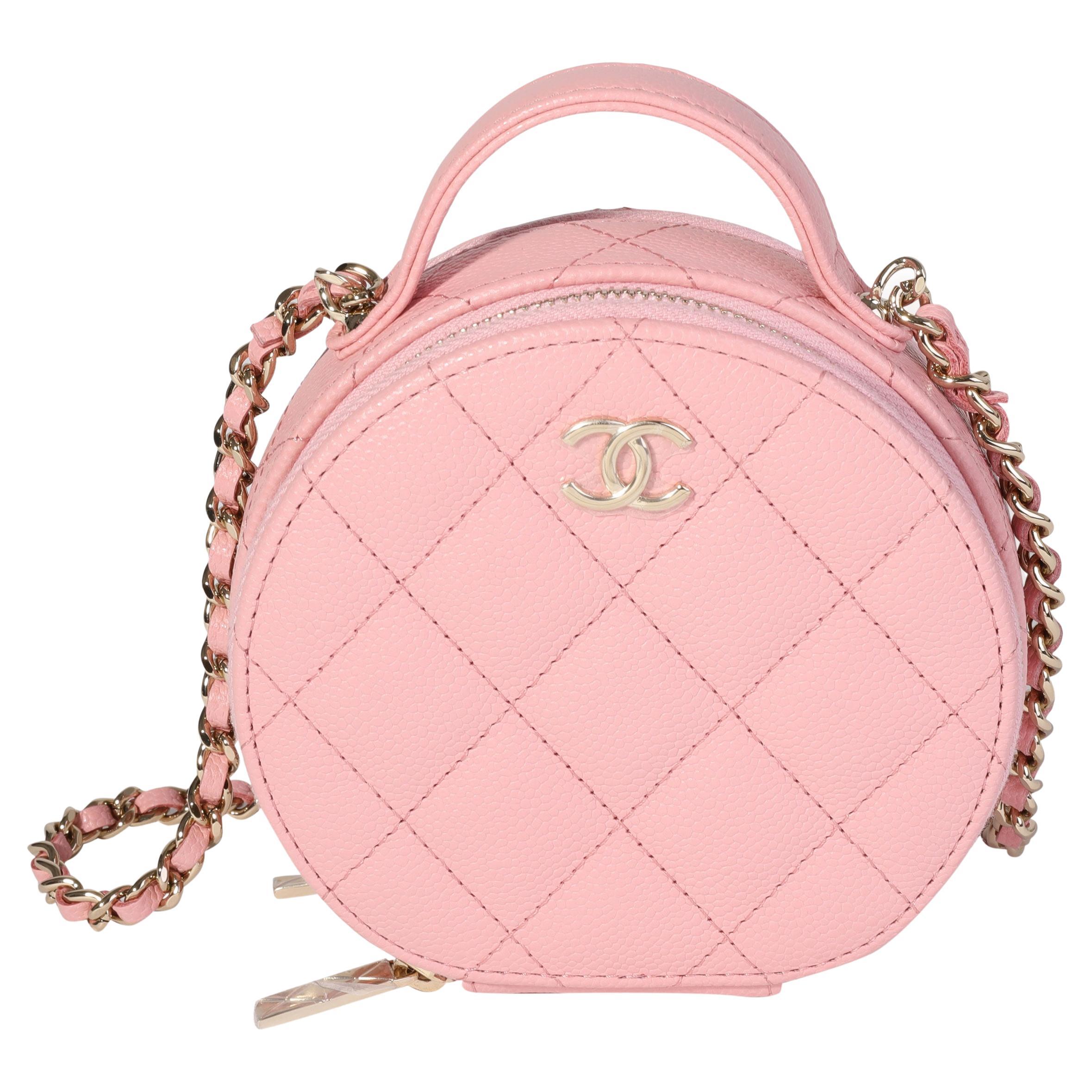 Chanel Pink Quilted Caviar Handle With Care Vanity Crossbody For Sale at  1stDibs