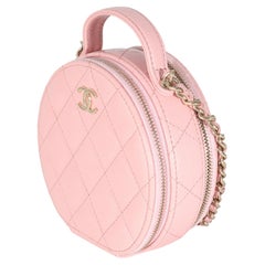 Chanel Rosa gesteppter Kaviargriff mit sorgfältiger Waschtisch-Umhängetasche