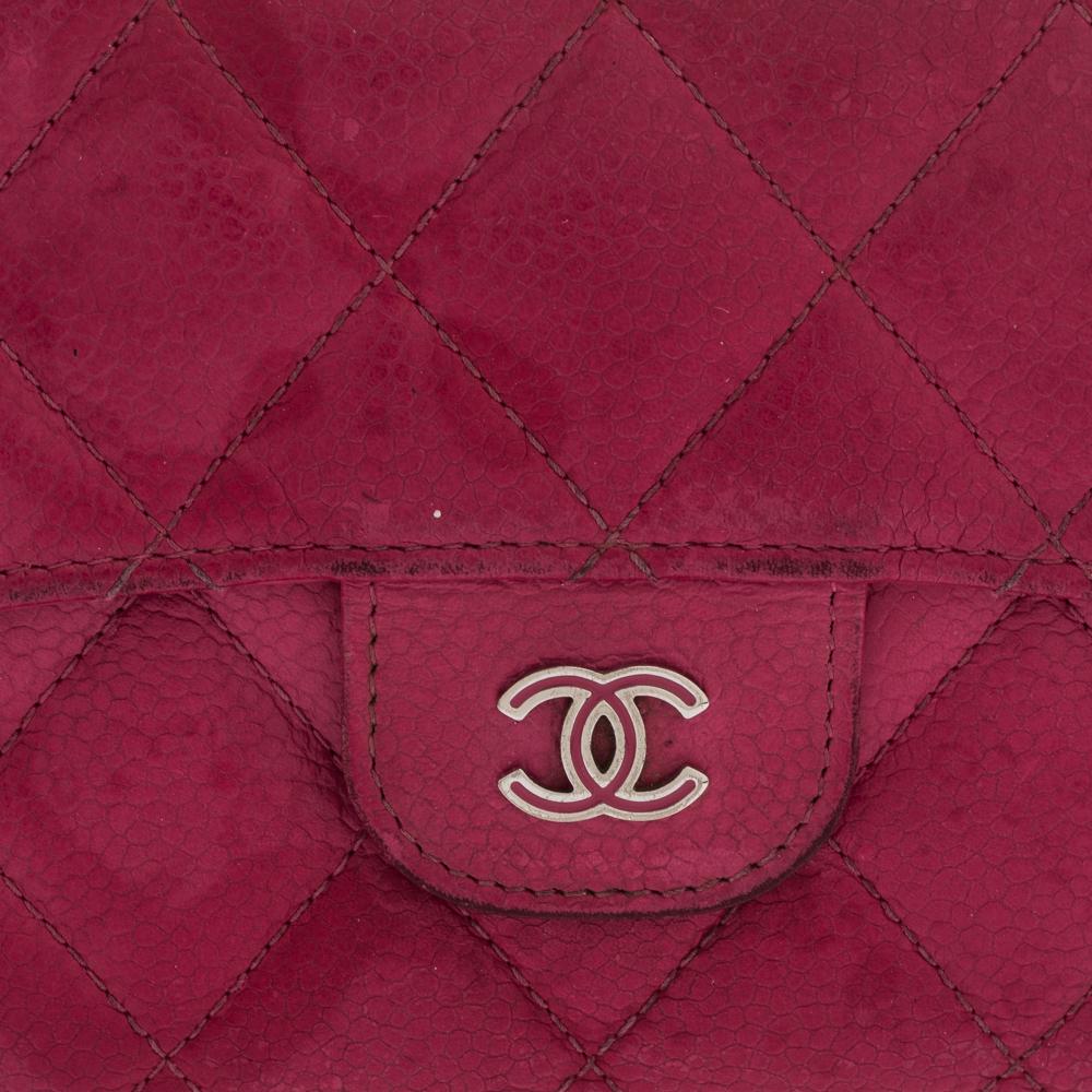 Chanel Rosa gesteppt Kaviar Leder Classic Flap Brieftasche 5