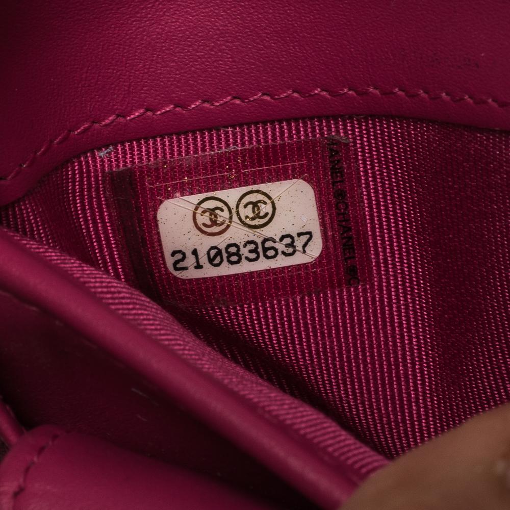 Chanel Rosa gesteppt Kaviar Leder Classic Flap Brieftasche 4