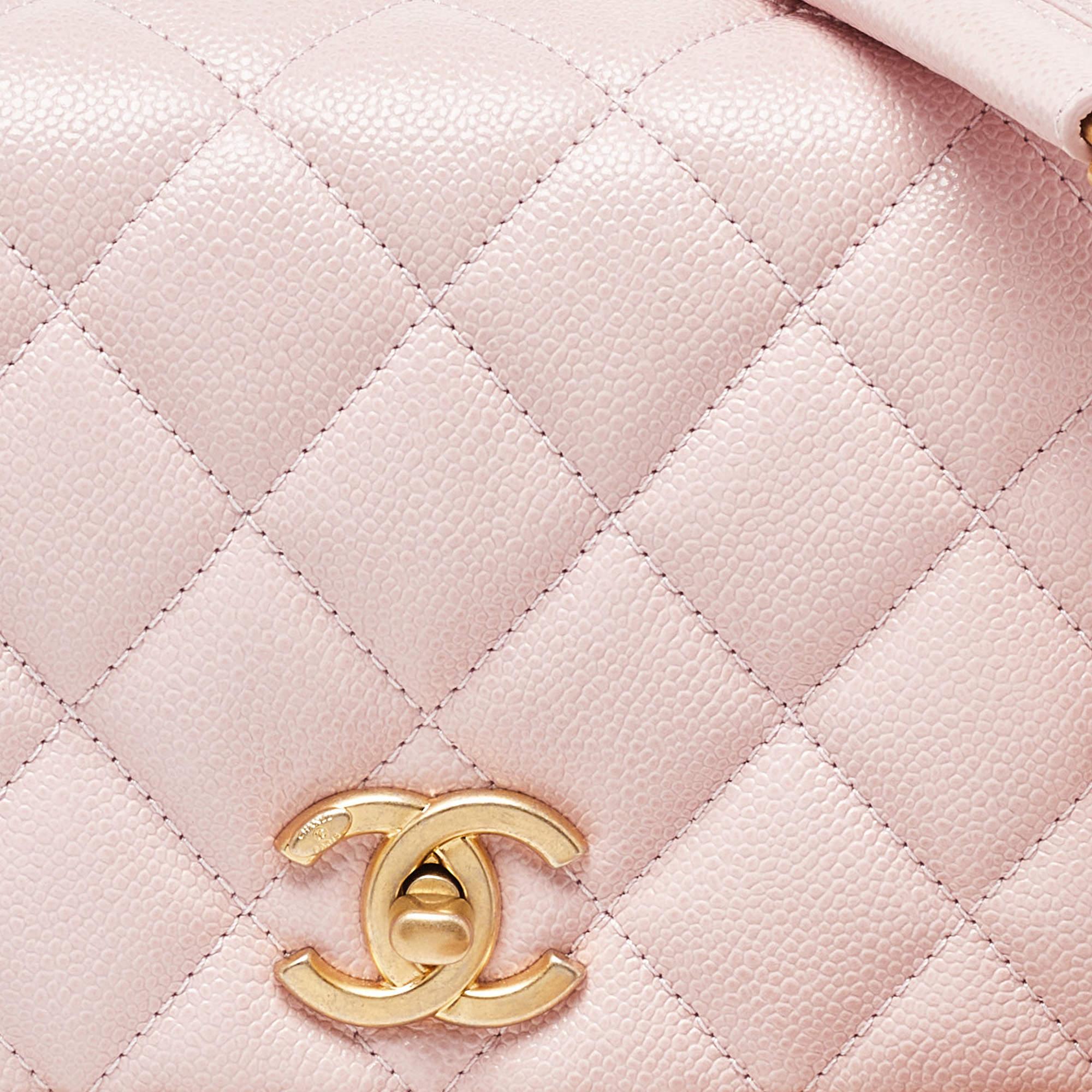 Chanel Pink Quilted Caviar Leather Mini Around Shoulder Bag 2