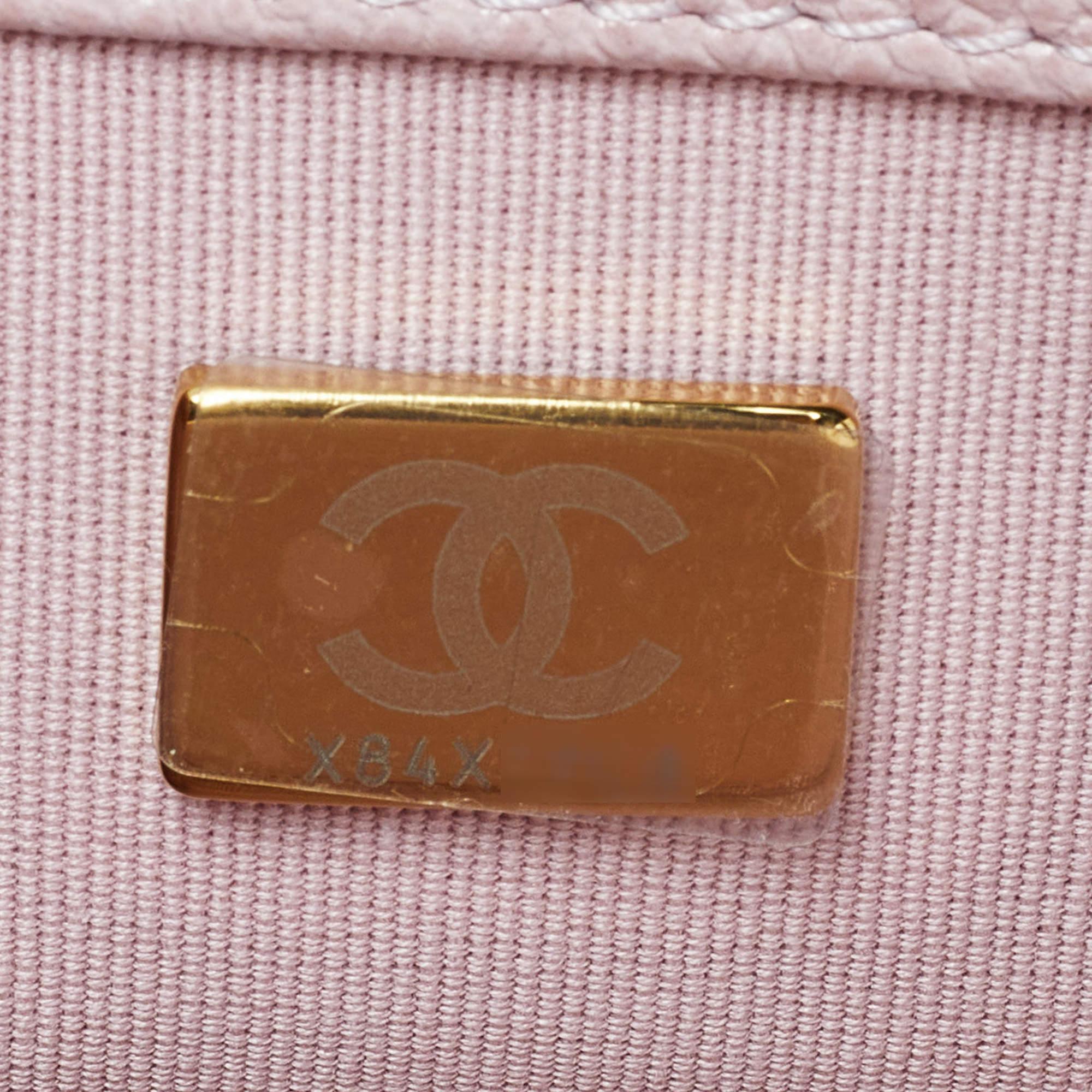 Chanel Pink Quilted Caviar Leather Mini Around Shoulder Bag 3