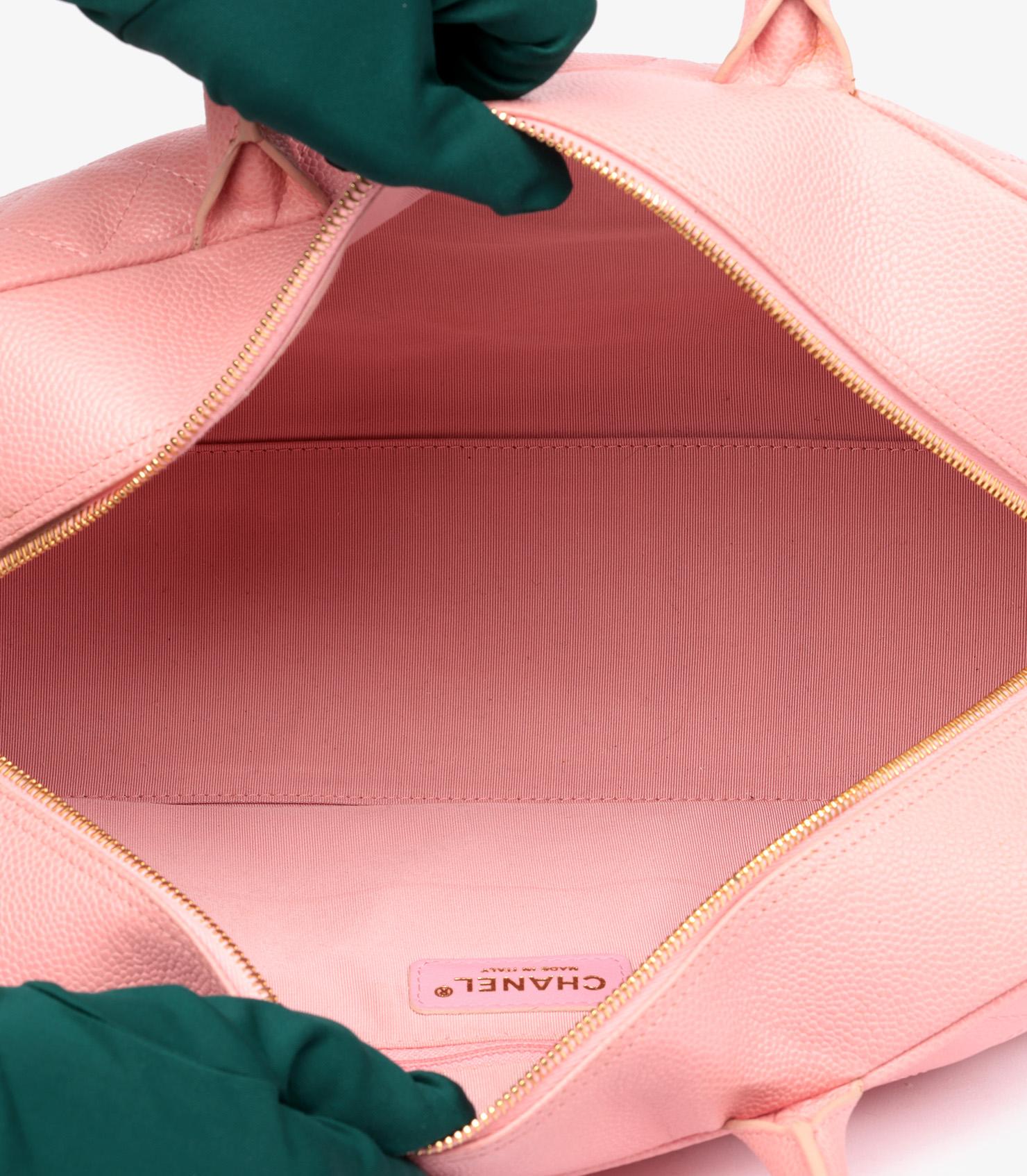 Chanel Bolso Boston Vintage Timeless Piel Caviar Acolchada Rosa 6