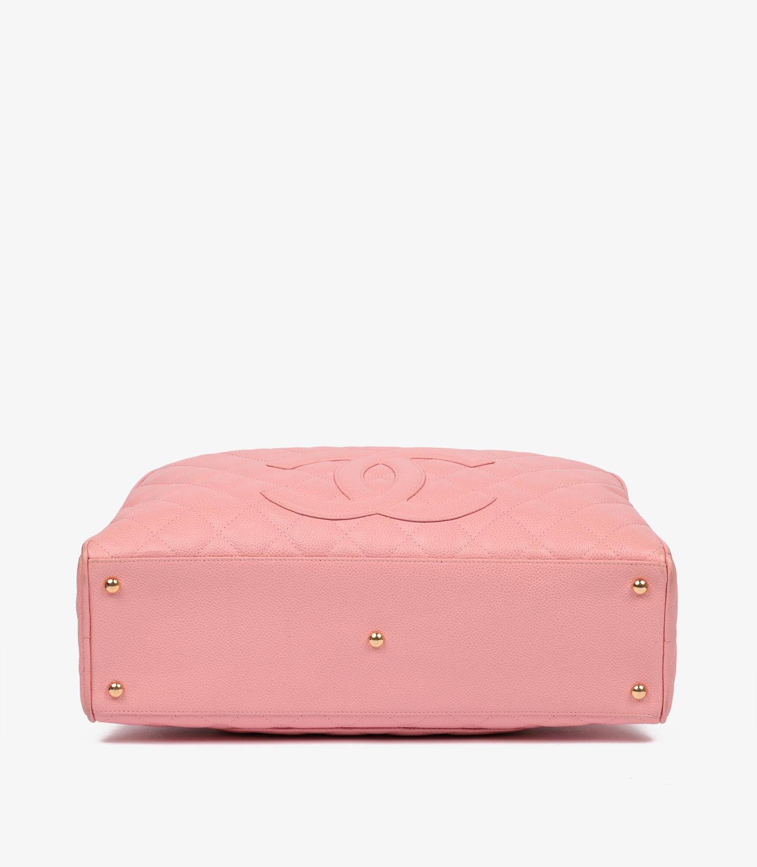 Chanel Bolso Boston Vintage Timeless Piel Caviar Acolchada Rosa 3