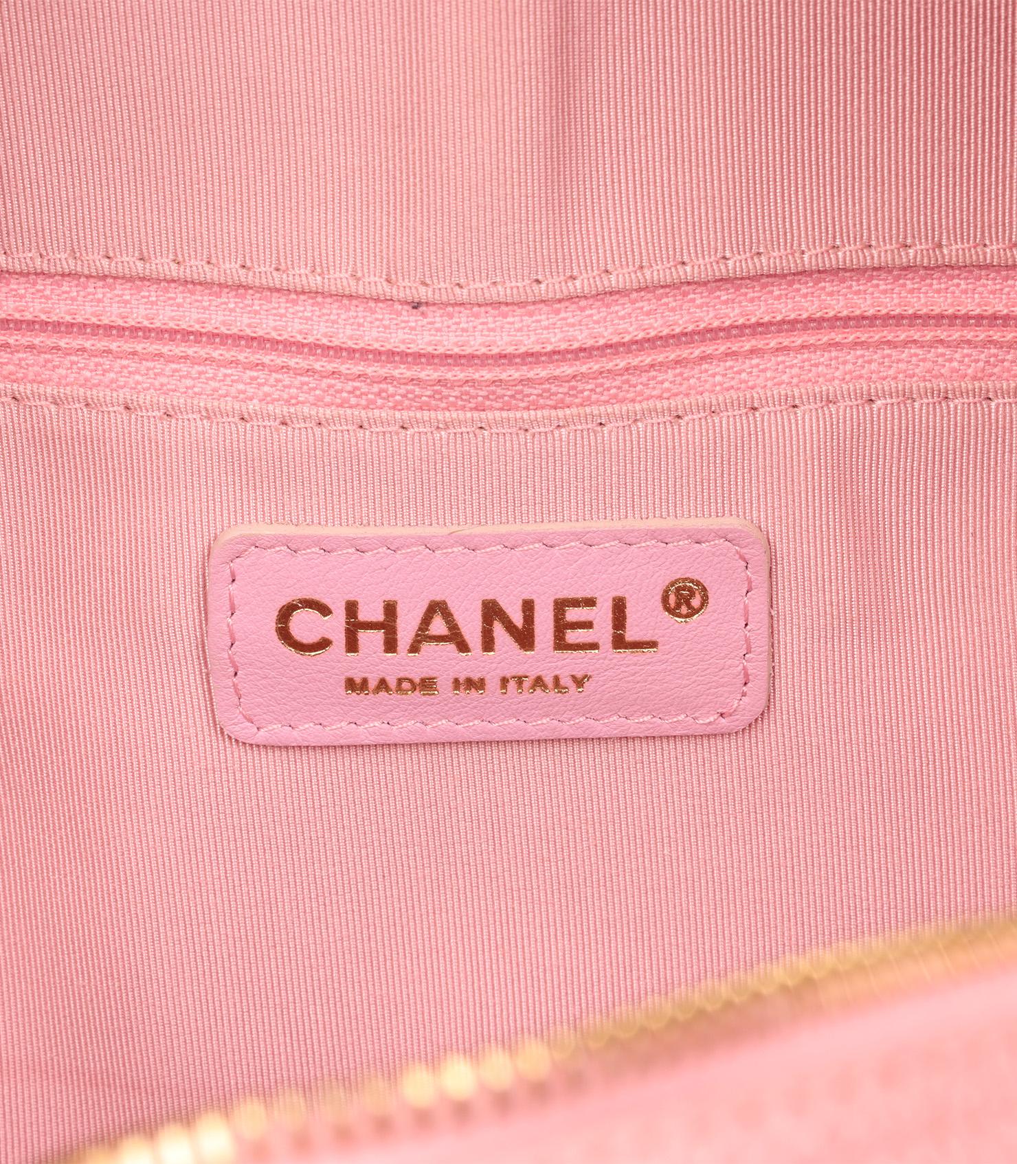 Chanel Bolso Boston Vintage Timeless Piel Caviar Acolchada Rosa 5