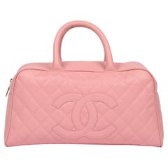 Chanel Bolso Boston Vintage Timeless Piel Caviar Acolchada Rosa