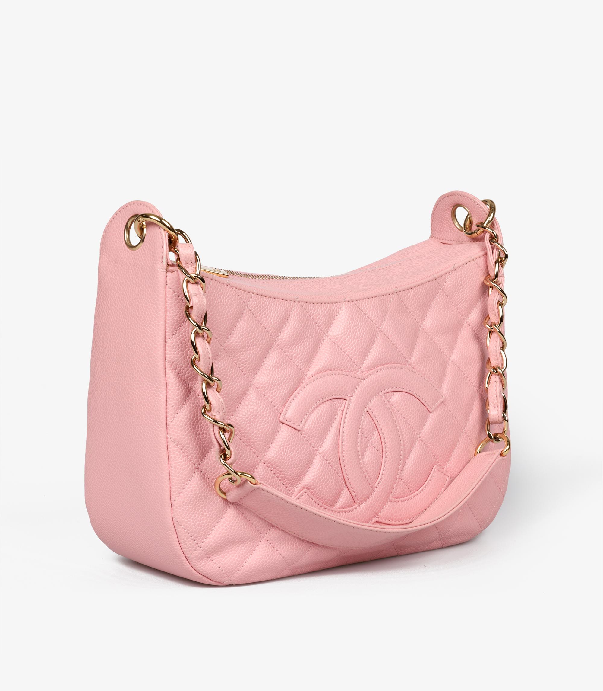 Chanel Bolso Hobo Vintage Timeless Piel Caviar Acolchada Rosa en Excelente estado para la venta en Bishop's Stortford, Hertfordshire