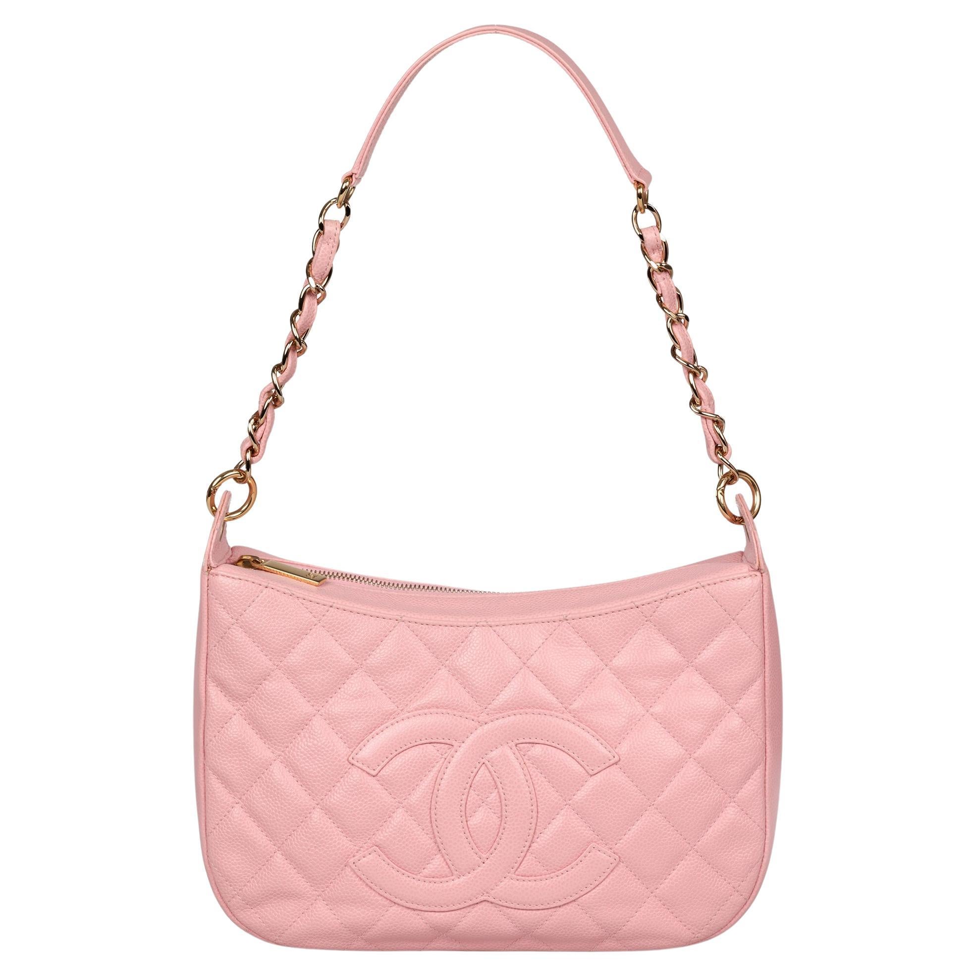 Chanel Bolso Hobo Vintage Timeless Piel Caviar Acolchada Rosa en venta